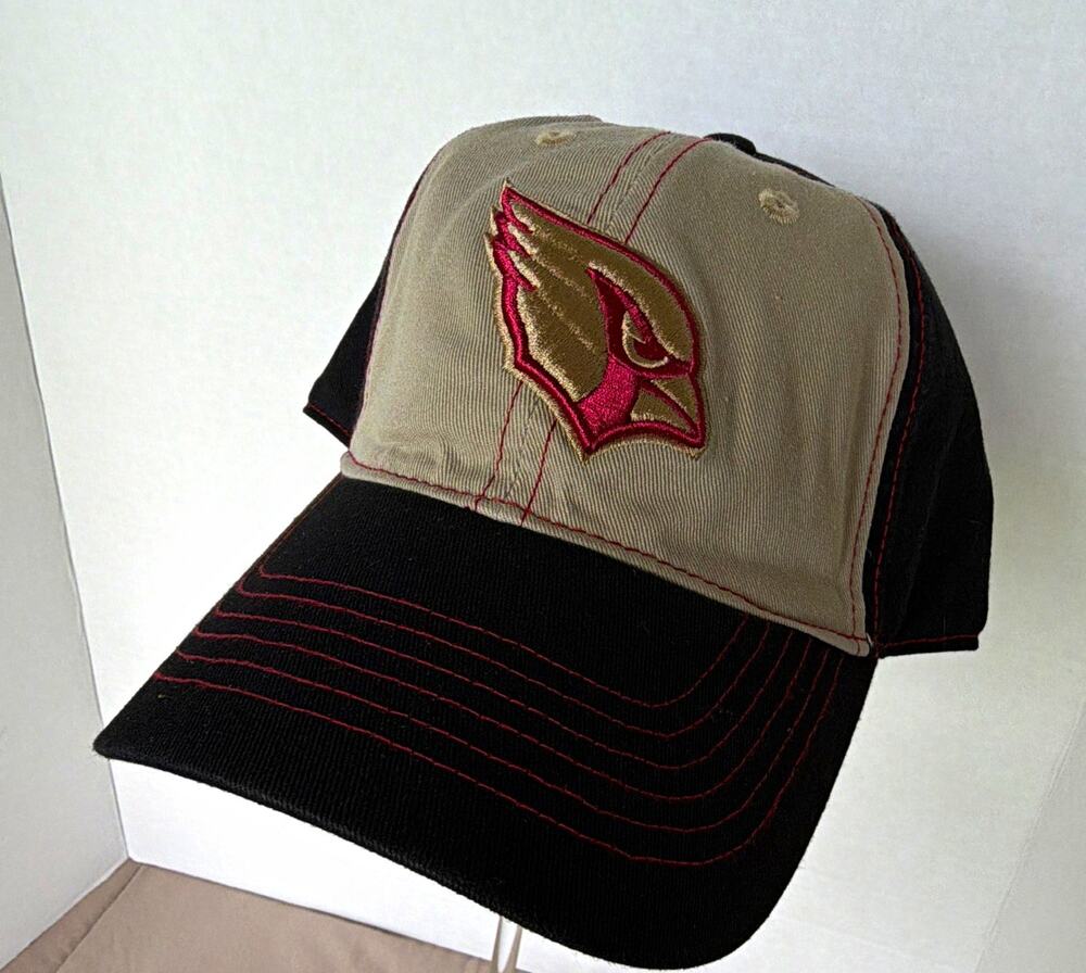 NFL Team Apparel Arizona Cardinals NFL Adjustable Cap Hat Black Khaki One Size